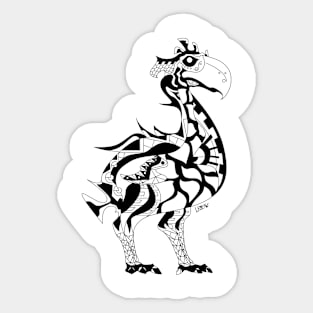 dodo dinosaur bird ecopop in tribal pattern Sticker